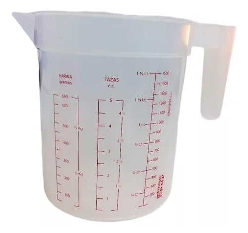 Plastic Measuring Jug Graduated 1.5 Liters by ZZTT 0