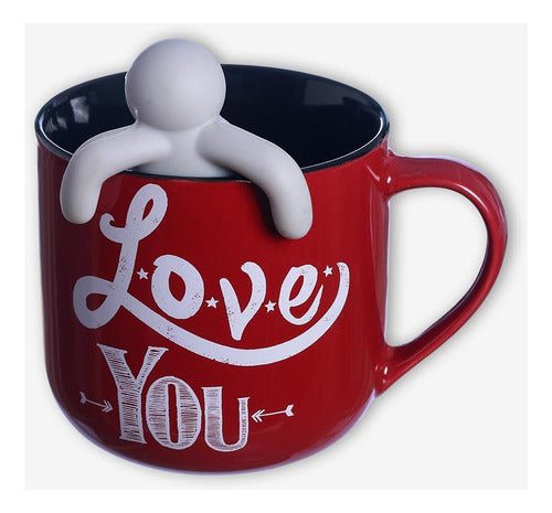 Caneca Infusor Para Chá Love Yoy Mickey Minnie Mouse Disney 1