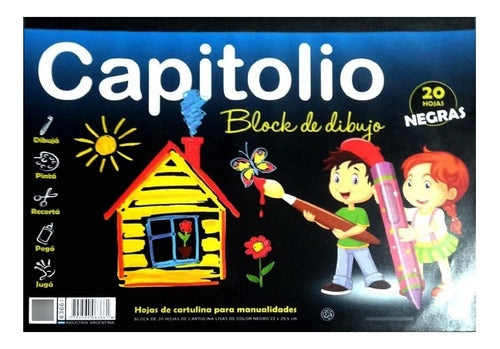 Capitolio Drawing Pad N6 Black X20 Sheets 0