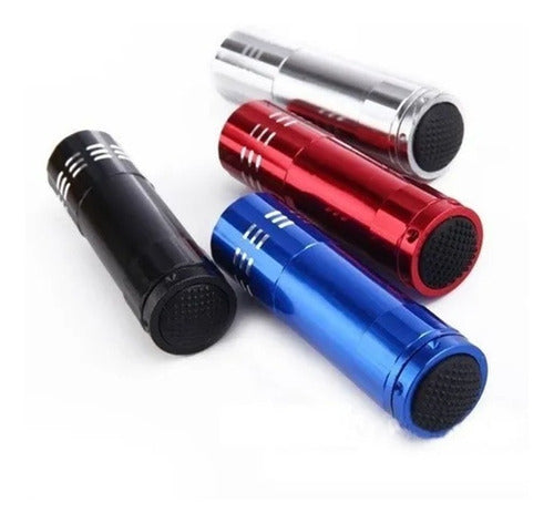 Pack of 10 Aluminum Metal Flashlights with 9 LEDs Battery Operated 1