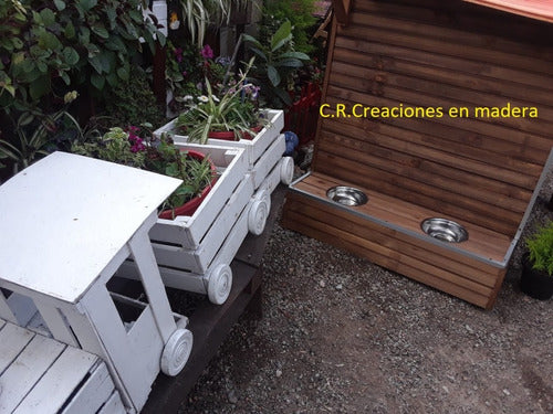 C.R.Creaciones En Madera Large Dog Kennel With Feeder 6