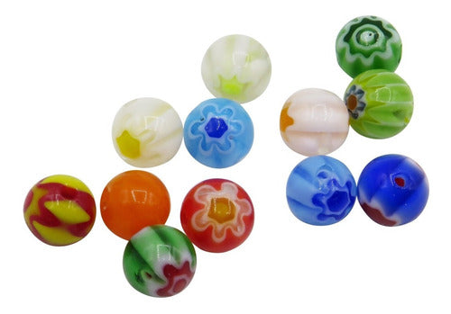 8mm Millefiori Glass Beads Murano Style Jewelry Making Bracelets 2