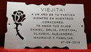 Grabados Artisticos Stainless Steel Memorial Plaque 25x15 with Cut-out Rose 0