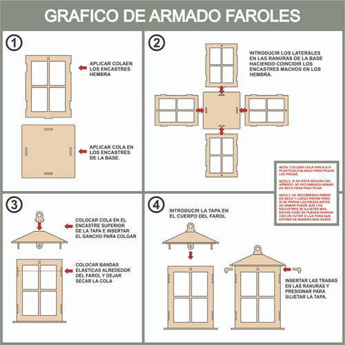 10 Faroles 22x15cm Fibrofacil Mdf Centro De Mesa Souvenir 2