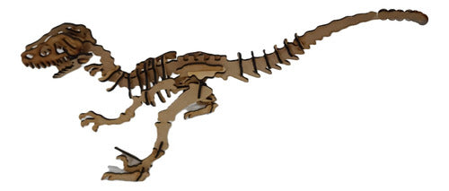3D Velociraptor Dinosaur Puzzle to Assemble MDF 0