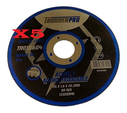 Thunderpro Cutting Disc Metal 115 X 1.6 X 22.2mm X 5 0