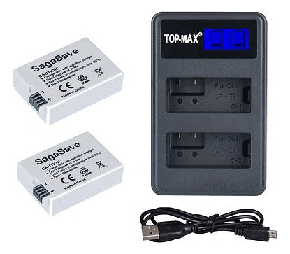 2 X Lp-e8 Batería 1800mah + Cargador Doble Para Canon Eos D 1