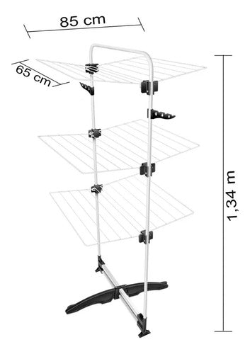 Coliseu Clothes Drying Rack - 3-Tier Foldable Stand 5