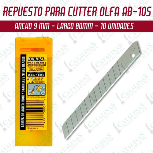 Olfa Cuchillas Acero Inoxidable 9mm Ab - 10s X10 Microcentro 0