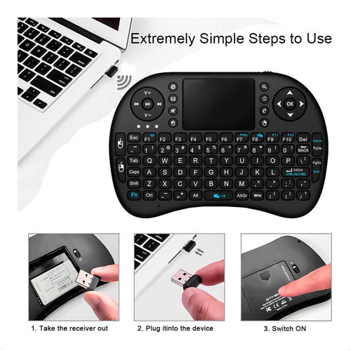 Mini Teclado Inalámbrico De Tv Y Teclado Táctil Luz Led Otec 4