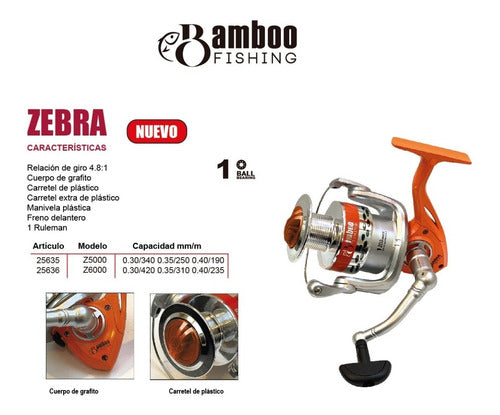 Bamboo Reel Zebra 6000 Graphite Front Brake 1