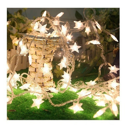 Christmas Garland with LED Star Lights in Warm White for Events 6