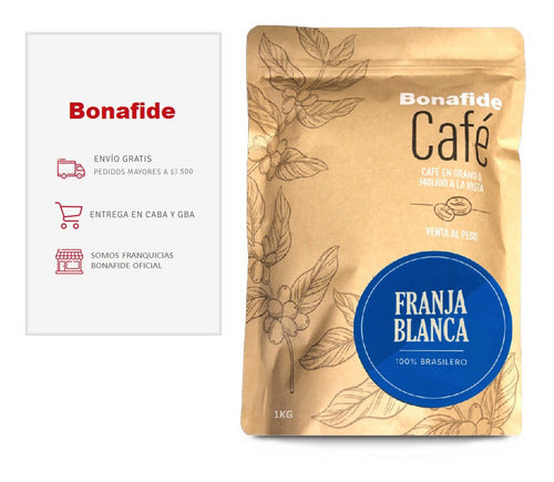 Bonafide Cafe Franja Blanca Original 1kg Molido o En Granos 2