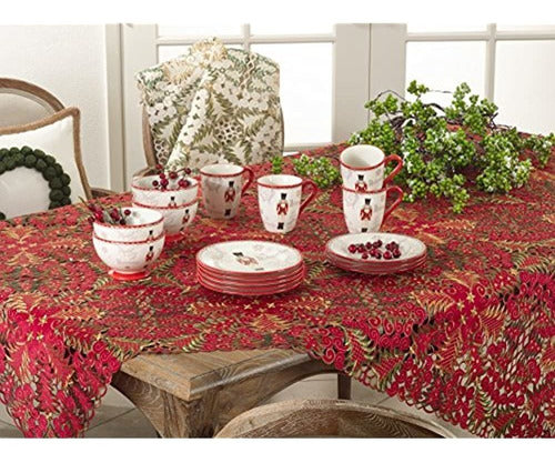 Saro Lifestyle Panettone Holiday Christmas Tree Cutwork Table Decor 1