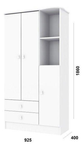 Quarto De Bebê Com Guarda Roupa E Cômoda 377005 Branco/rosa 7