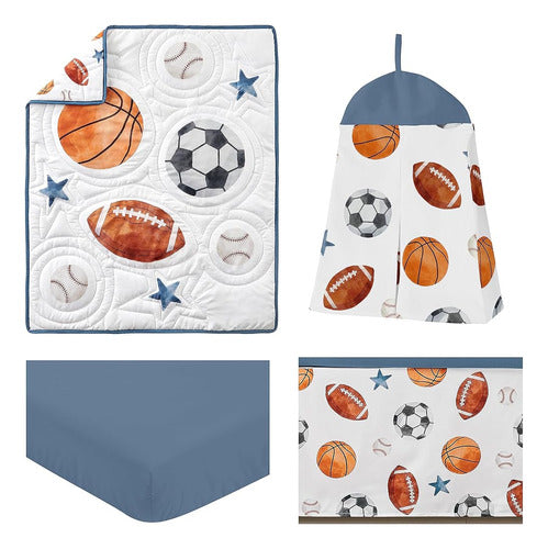 Sweet Jojo Designs Sports Theme Boy Baby Crib Bedding Set In 1