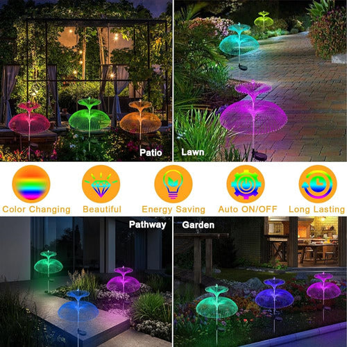 Luces Solares De Jardín, Paquete De 3 Decoraciones Navideñas 1