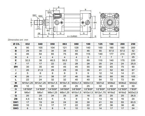 Bel Air Pneumatic Cylinder 40 X 80 Mm ISO 6431 with Adjustable Damping 3