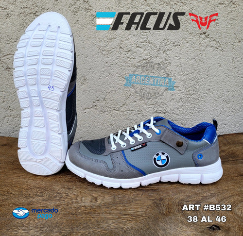 Facus Zapatilla Moto B532 BMW Gray with Blue 1