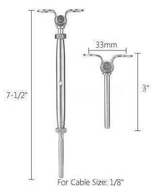 2pcs T316 Acero Inoxidable Cubierta Palanca Tensor Fijado Pa 2