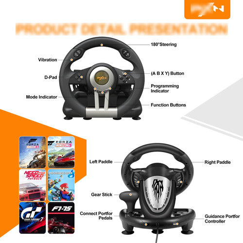 PXN V3II PC Racing Wheel, Universal Driving Wheel for Gaming 5