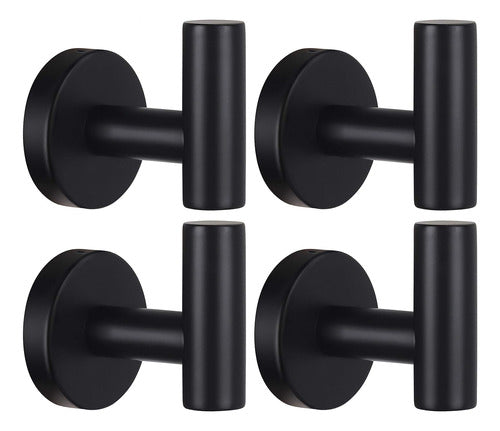 Kruodop 4 Towel Hooks Bathroom Accessories - Black 0