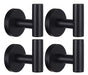 Kruodop 4 Towel Hooks Bathroom Accessories - Black 0