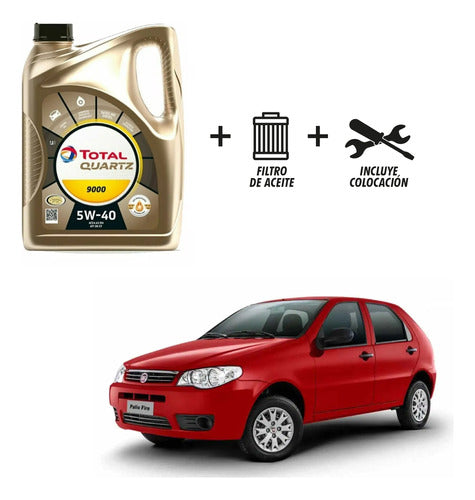 Total Oil Change and Oil Filter for Fiat Palio Fire 1.4L 0