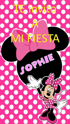 Video Tarjeta Invitación Digital Virtual- Minnie Rosa 0