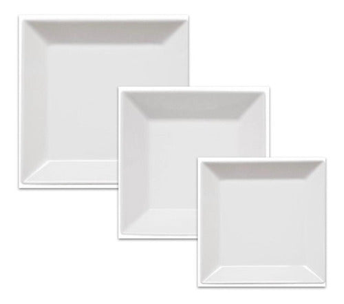 Oxford Square White 12-Piece Dinnerware Set 0