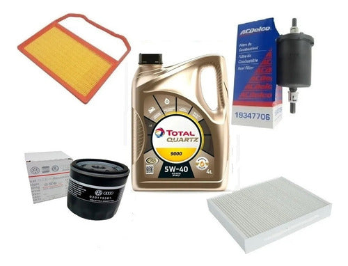 Kit 4 Filtros + Aceite Total 9000 5w40 100 % Sintetico Vw Up 0