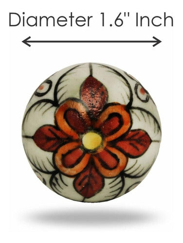 Trinca-Ferro Set Of 6 Cabinet Knobs Ceramic Gypsy Flower Handmade Drawer Pull Kitchen Cupboard Pull Dresser Door Handle 1