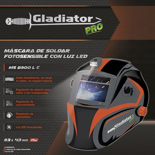 Gladiator PRO Photosensitive Welding Mask with LED Light MD8900LC Special Offer 1