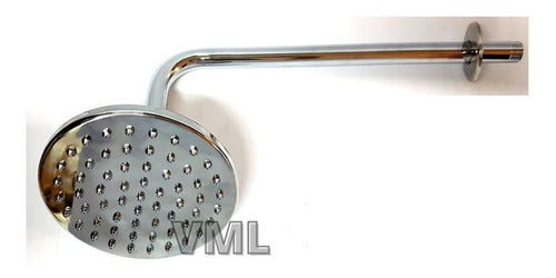 VML Round 15cm ABS Chrome Rain Shower Head with 35cm Arm 1