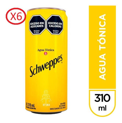 Schweppes Original Soda Water Tonic Can - 310ml Pack of 6 0
