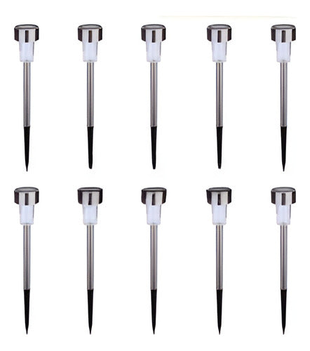 10pcs Stainless Steel LED Solar Garden Lights 0