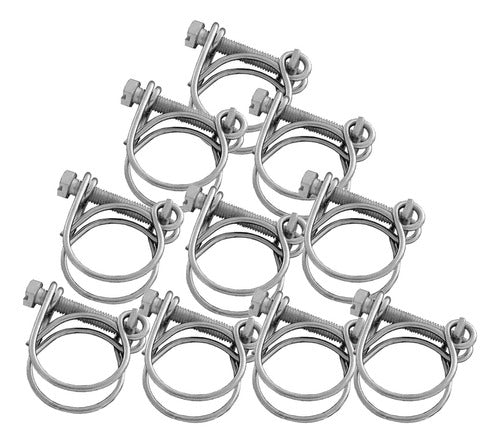Pack of 10 Galvanized Wire Hose Clamps 2 Inches 52-58 mm 0