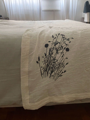 Queen Size Cotton Gauze Throw Bedspread with Málaga Print 7
