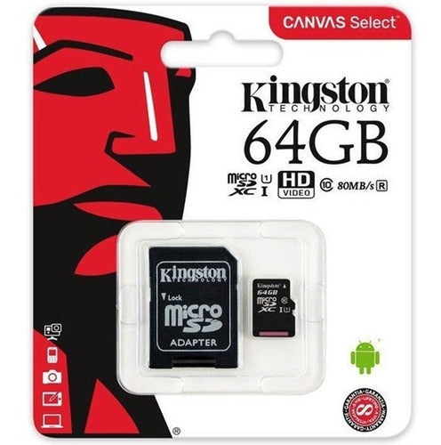 Memoria Micro Sd 64 Giga Con Adaptador Para Sd 1