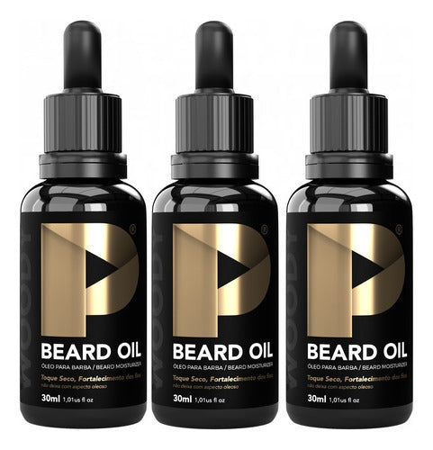 Óleo Para Barba Play Barber 30ml Brilho Maciez Woody 3 Unida 0