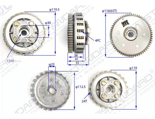 WStandard Embrague Completo Honda Cb1 1