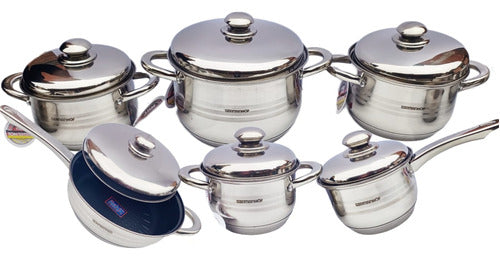 Germanof 7-Layer Stainless Steel Pot Set + Frying Pan 0