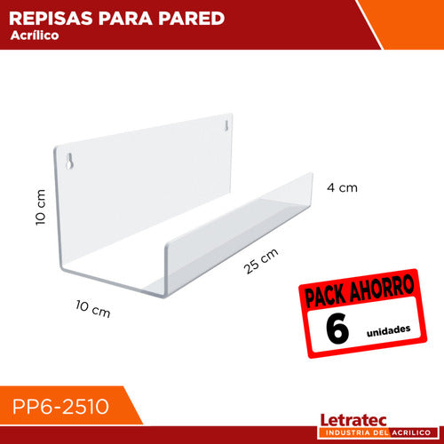 LET RATE C Pared Acrílico Pp6-2510-6 Pack/6 1