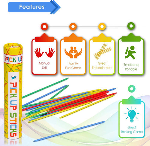 Point Games Brightly Colored Stick Game Set in Tin, 30 Pieces 1