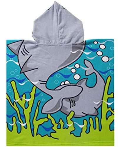 Jhong108 Kids Shark Hooded Beach Towel for Kids 1