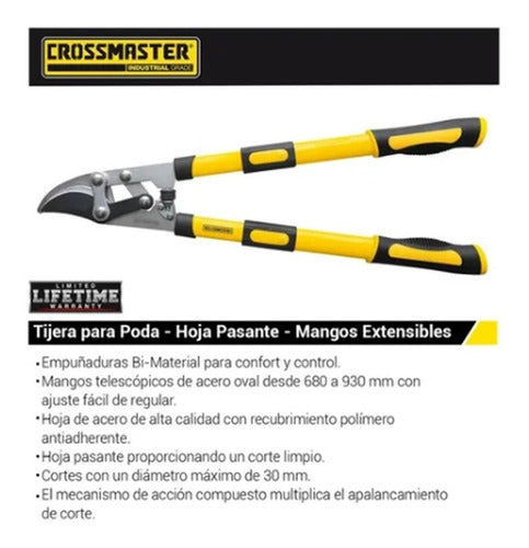 Crossmaster Tijera Poda Hoja Pasante Mango Extensible 930mm 1