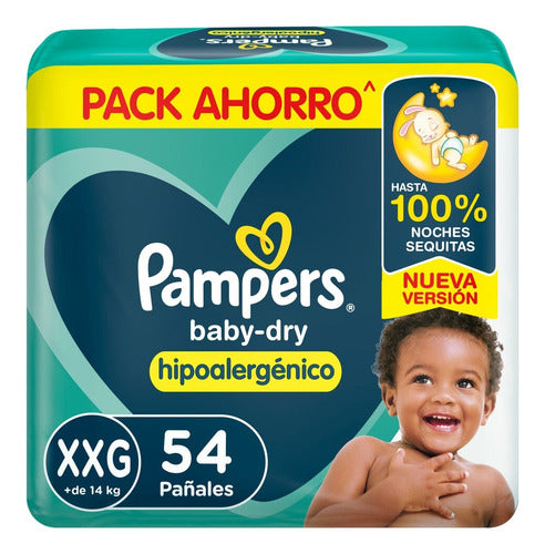 Pampers Baby-Dry XXG x54 Diapers - Pack of 4 Units 0