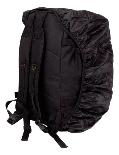 Waterproof Elastic Reinforced Backpack Cover 50L - Black/Silver 0