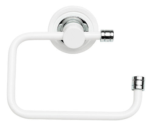 New Bath Accesorio Baño Porta Rollo Lujo 2007 Blanco Cromo 0