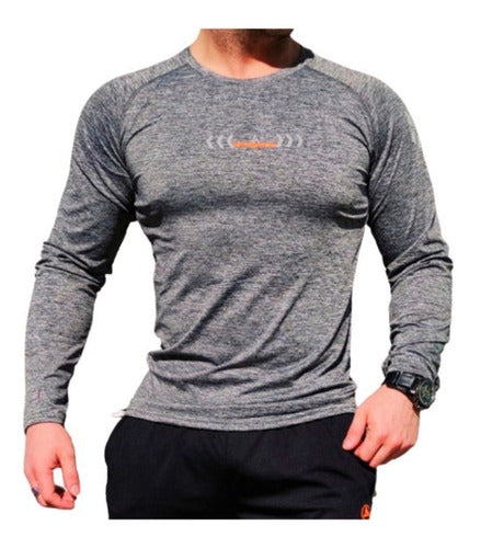 Gray Combo: Reflective Thermal T-Shirt + Slim Fit Pants 1